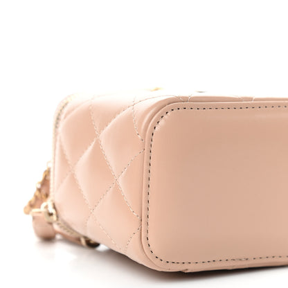 Chanel Calfskin Quilted Mini Perfect Fit Vanity Case With Chain Beige 8 of 11