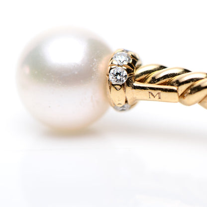 David Yurman 18K Yellow Gold Diamond Pearl 7mm Solari Bracelet 5 of 5