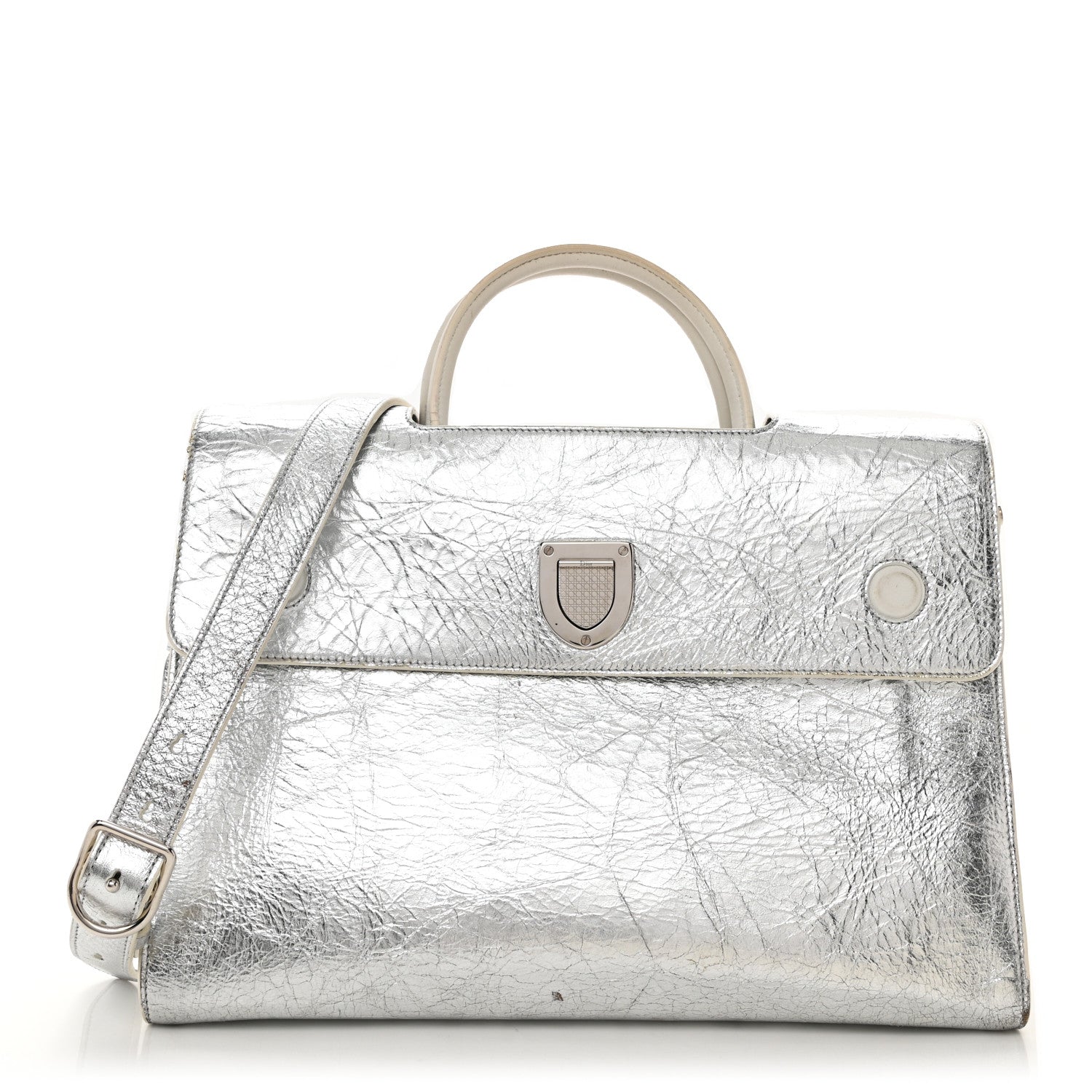 Christian Dior Metallic Calfskin Large Diorever Flap Silver 1 of 13