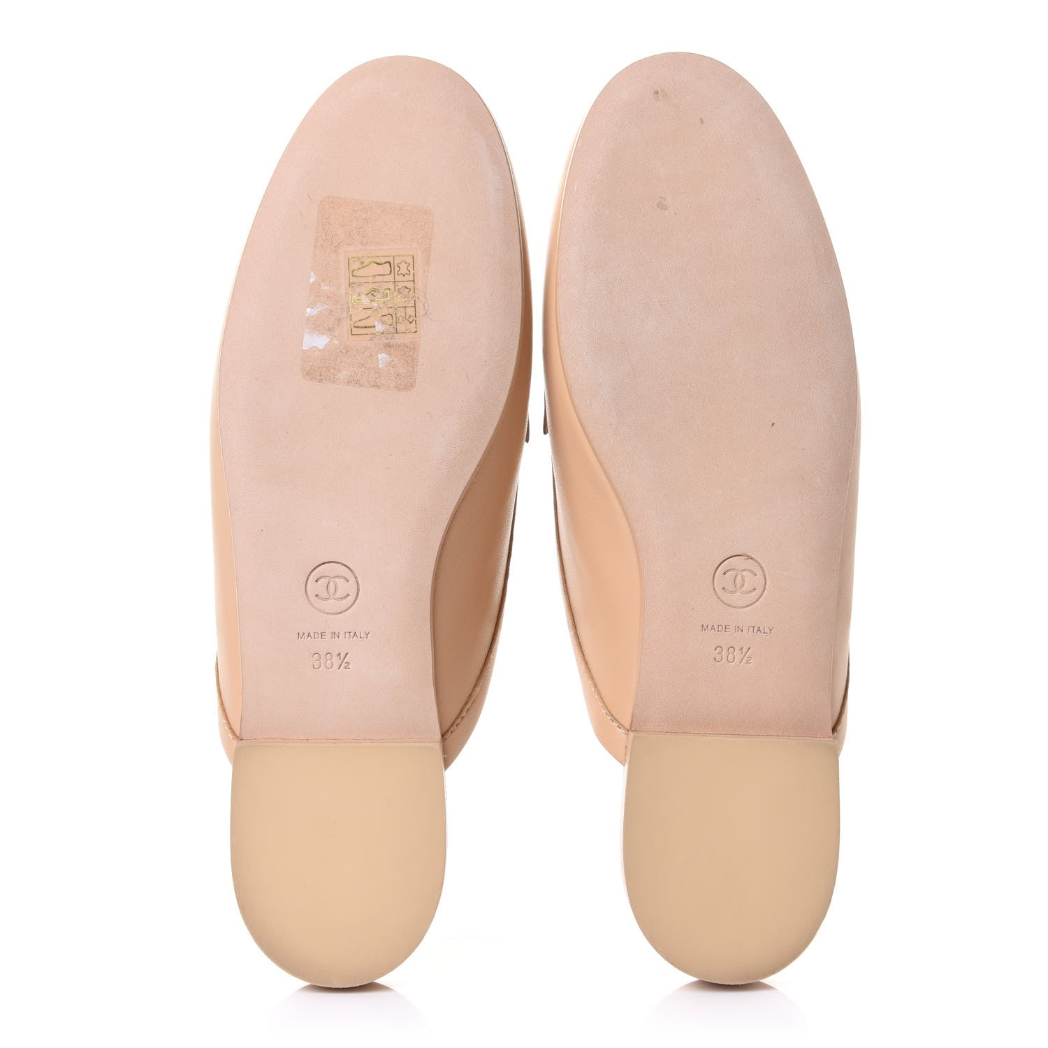 Chanel Lambskin Pearl CC Mules 38.5 Beige 6 of 11