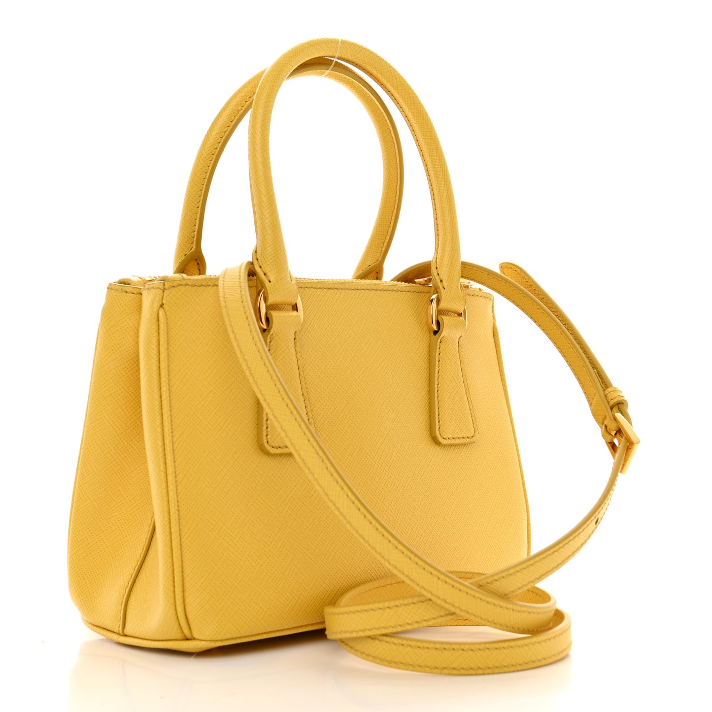 Saffiano Lux Mini Galleria Double Zip Tote Soleil