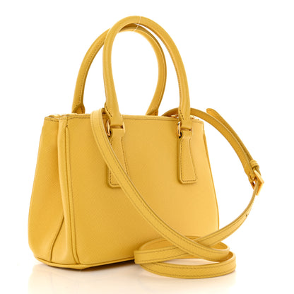 Prada Saffiano Lux Mini Galleria Double Zip Tote Soleil 3 of 10