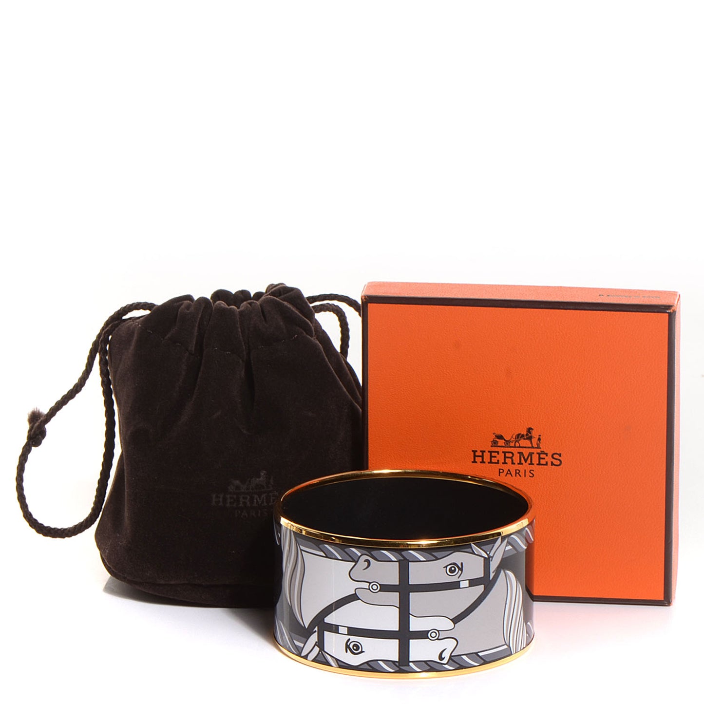 Enamel Printed Quadrige Extra Wide Bracelet 65
