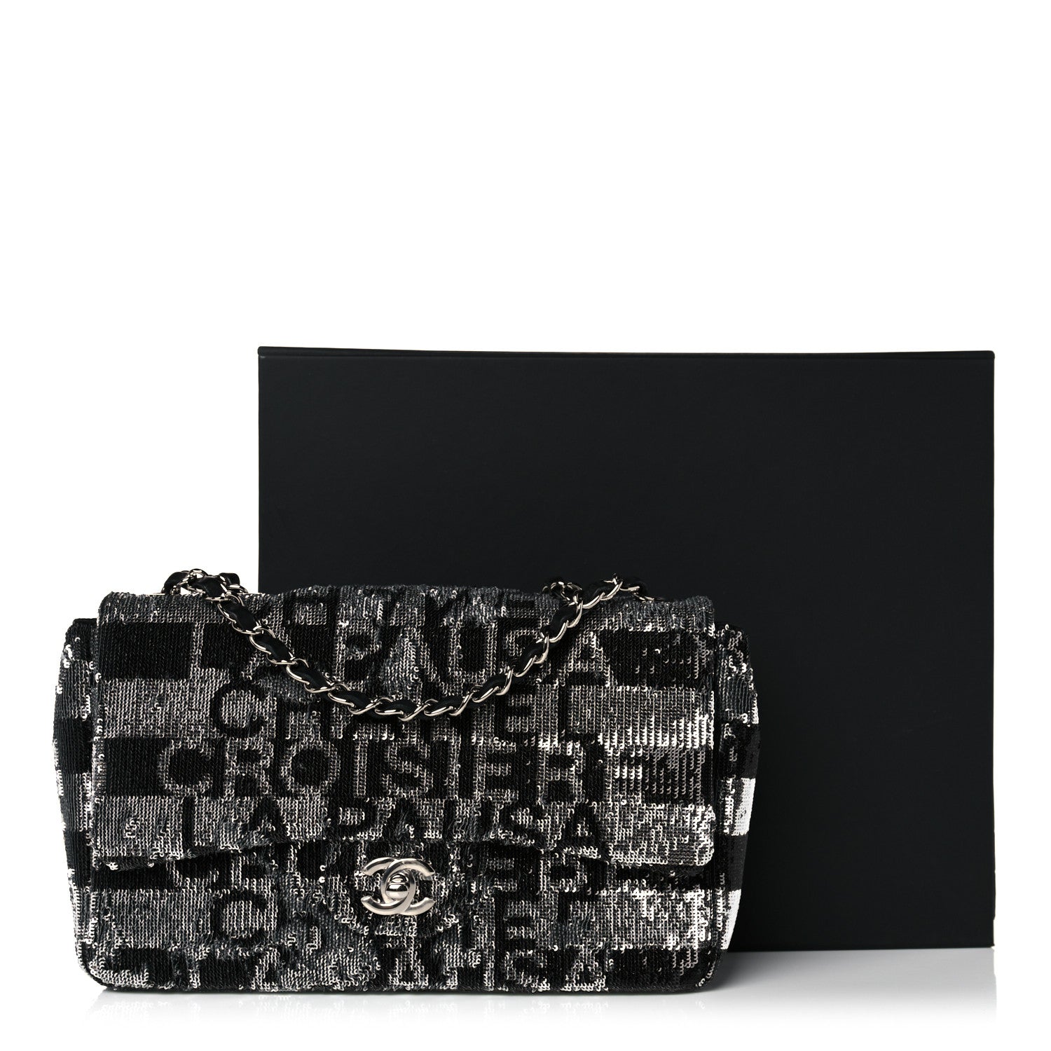 Chanel Sequin La Pausa Medium Single Flap Silver Black 12 of 12