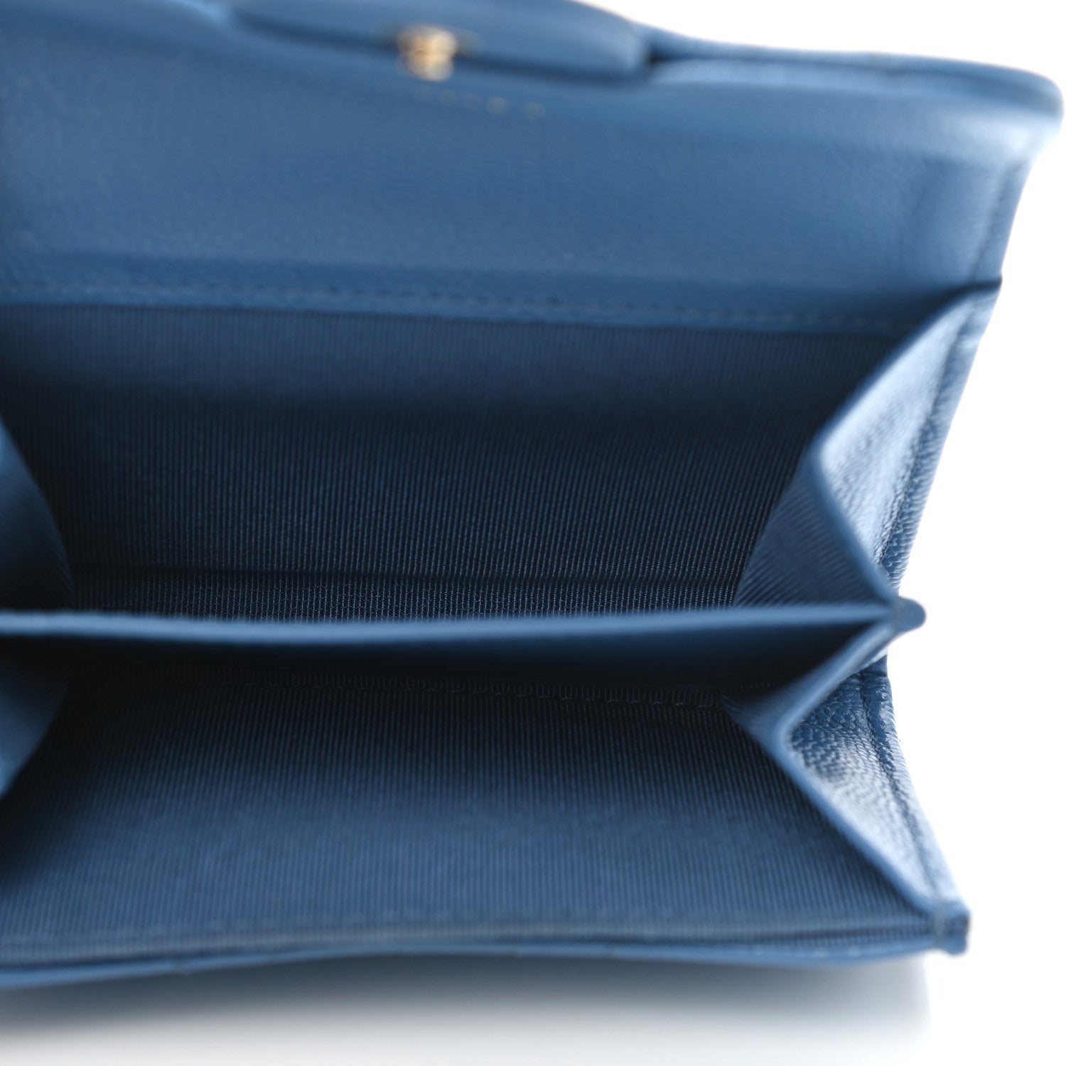 Chanel Caviar Quilted Flap Card Holder Chain Wristlet Blue 5 of 9