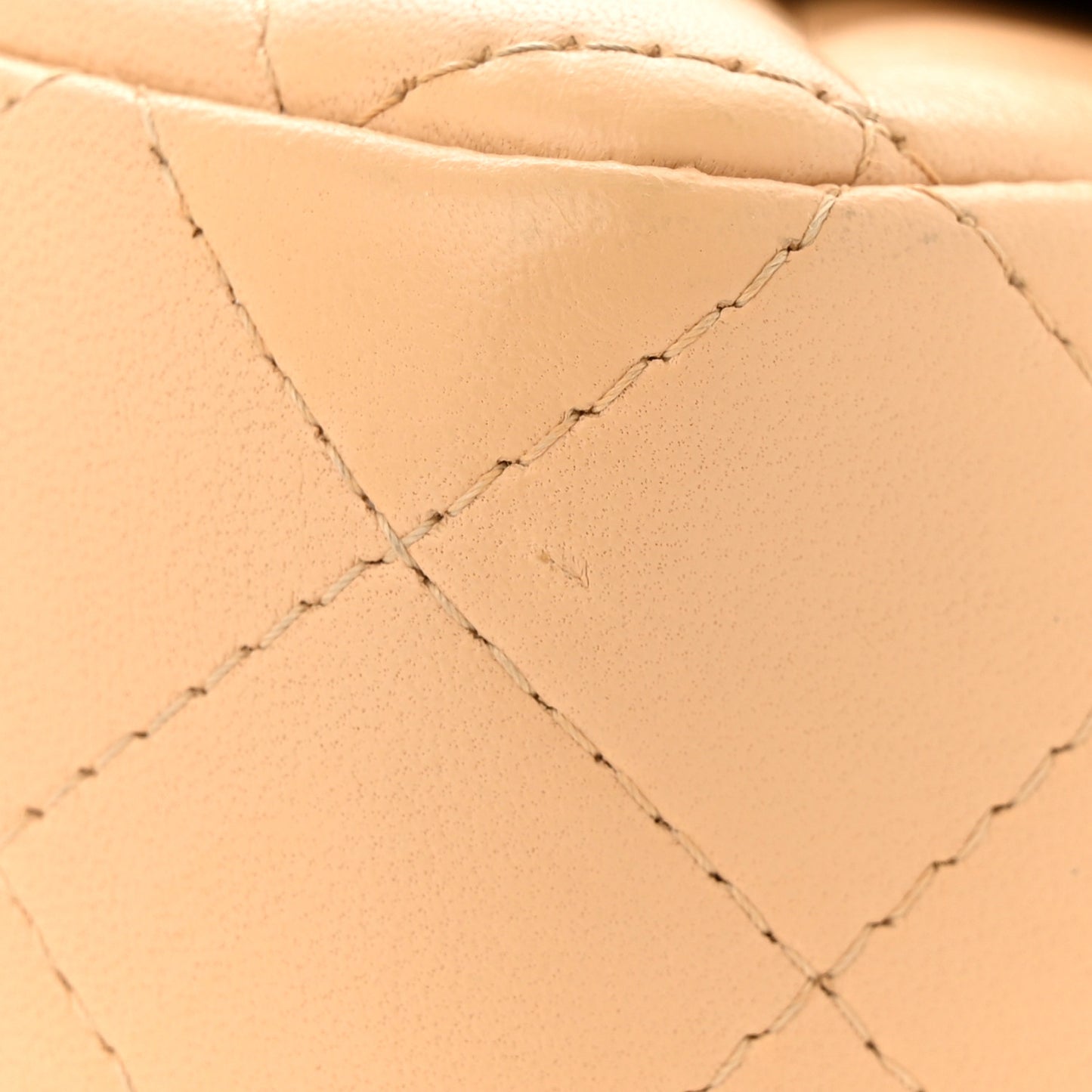 Lambskin Quilted Mini Rectangular Flap Beige