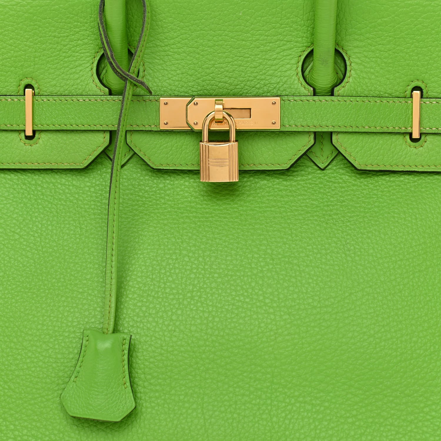 Hermes Taurillon Clemence Birkin 35 Vert Cru 7 of 13