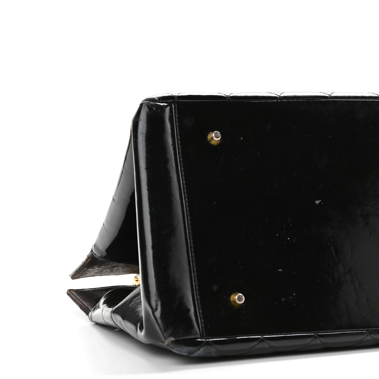 Patent Quilted Grand Shopping Tote GST Black