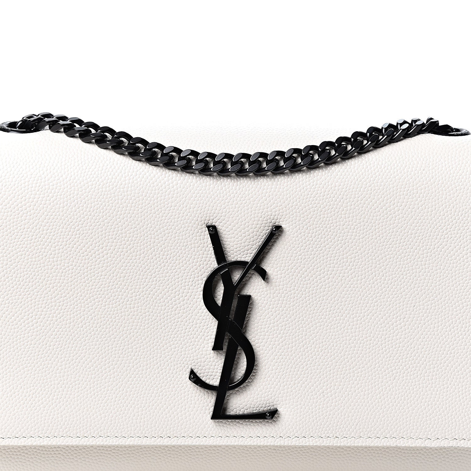 Saint Laurent Grain De Poudre Small Monogram Kate Satchel Porcellana Black 7 of 9