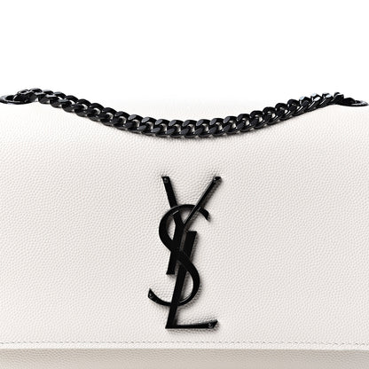 Saint Laurent Grain De Poudre Small Monogram Kate Satchel Porcellana Black 7 of 9