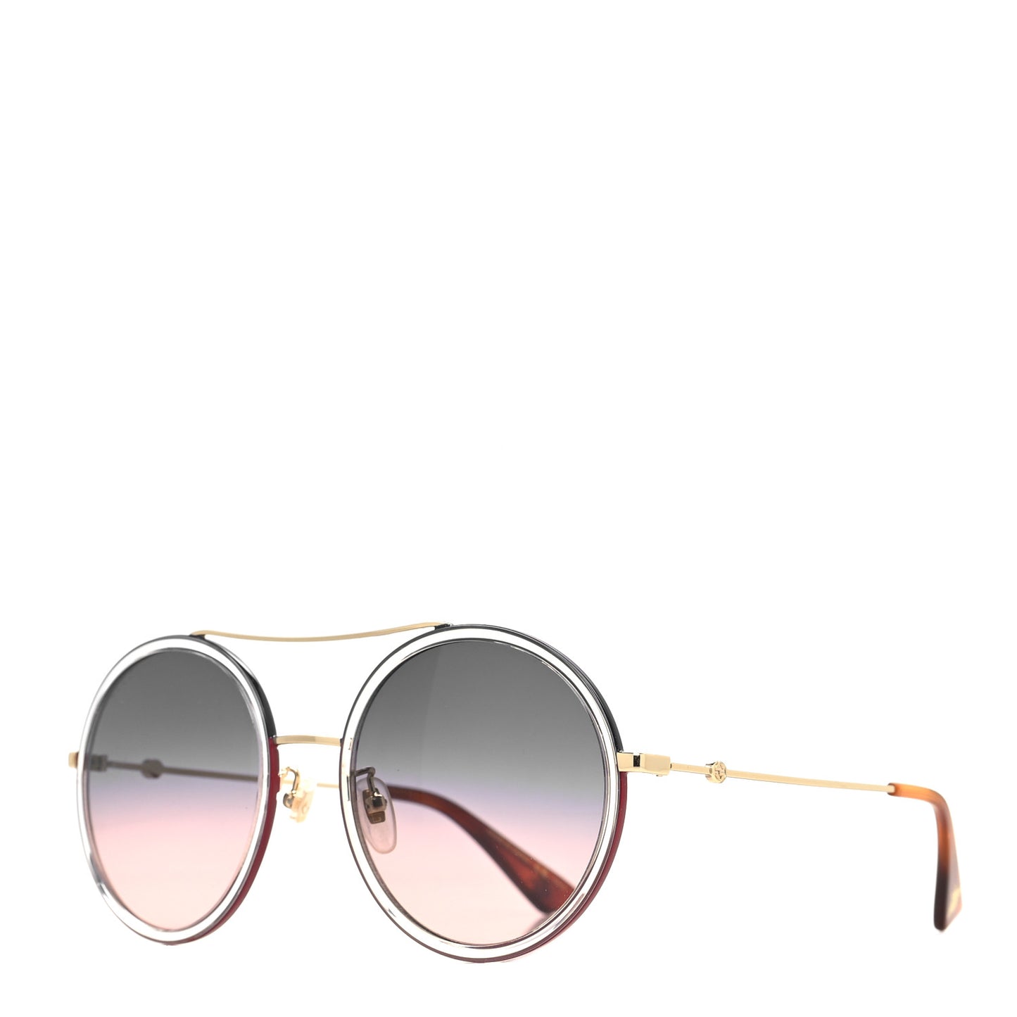 Round Frame Sunglasses GG0061S Gold Blue