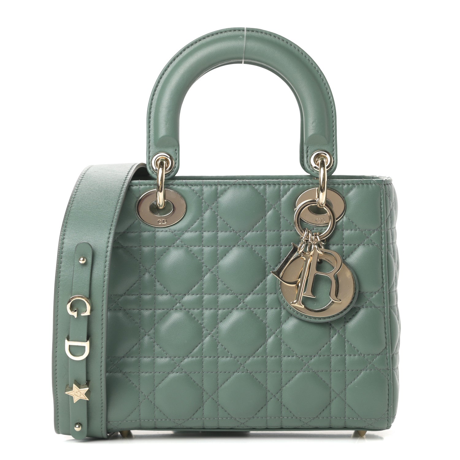Christian Dior Lambskin Cannage Small My ABCDior Lady Dior Army Green 1 of 12