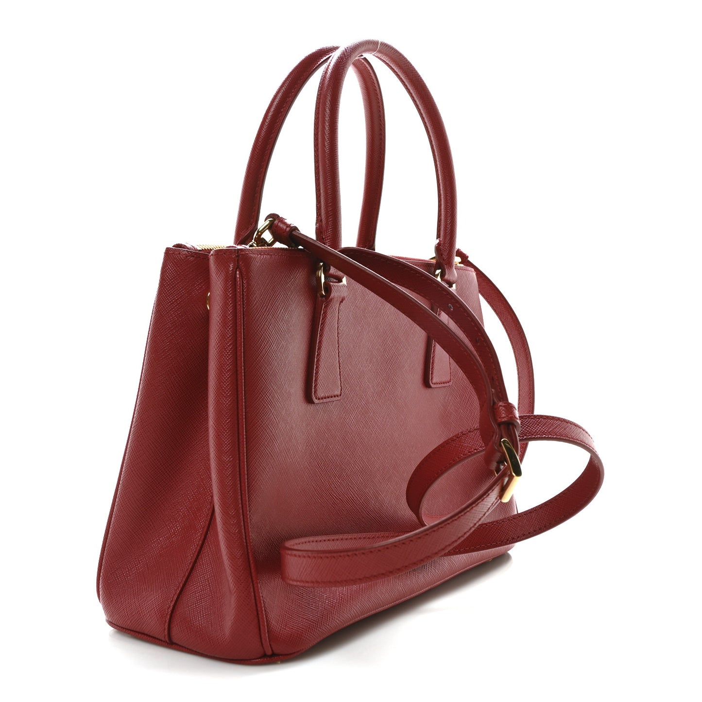 Saffiano Small Galleria Double Zip Tote Fuoco