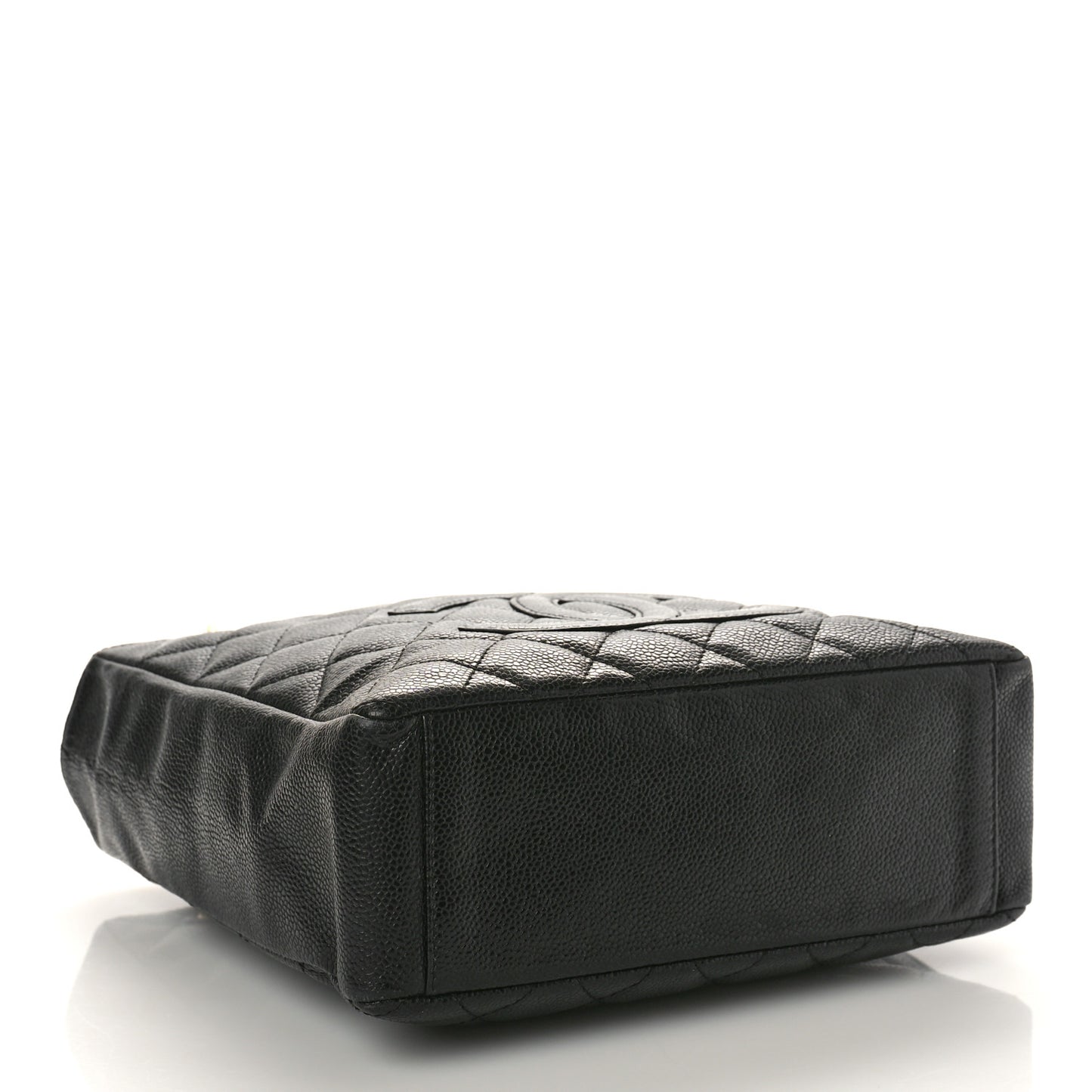 Caviar Quilted Petit Shopping Tote PST Black