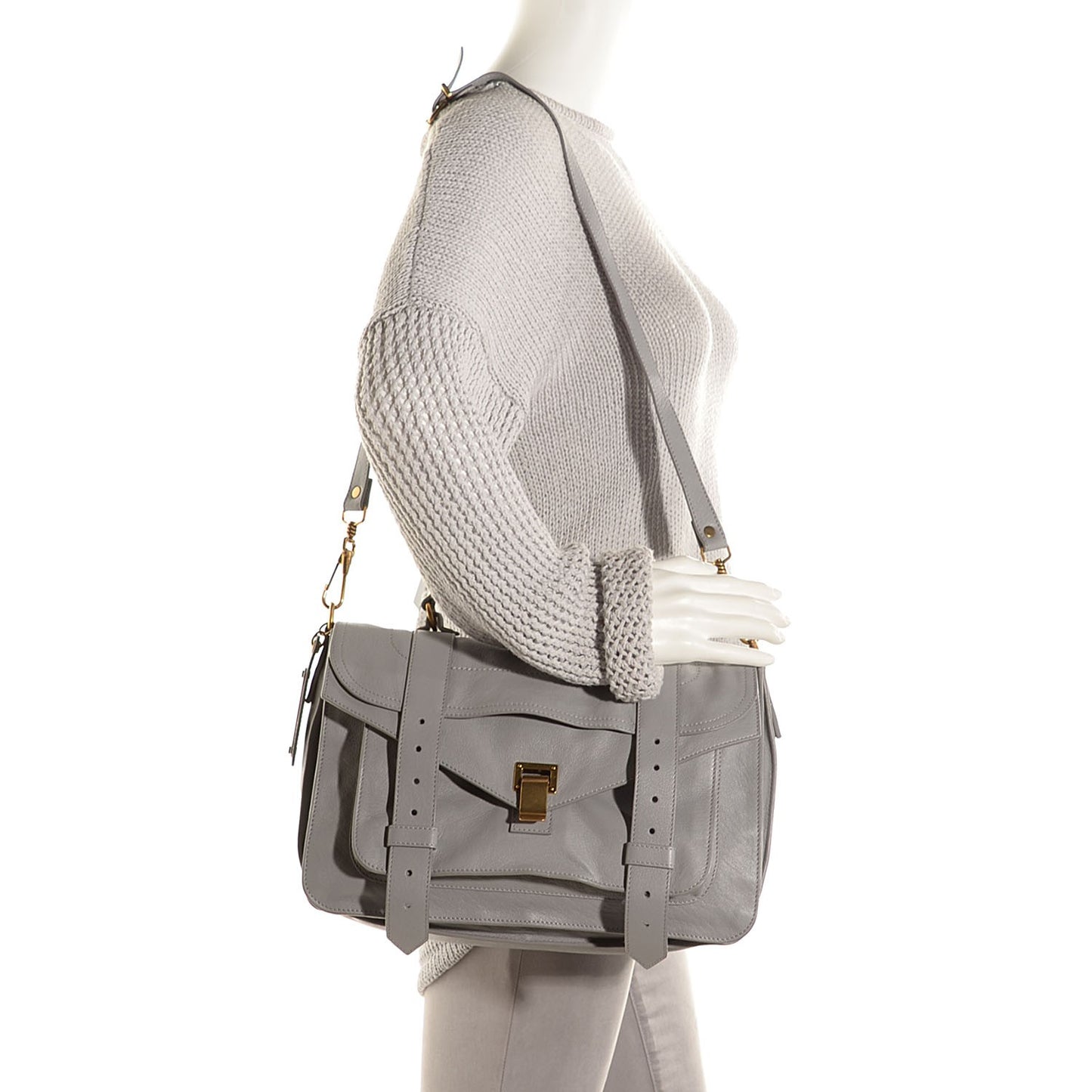 Lambskin Medium PS1 Satchel Concrete Grey