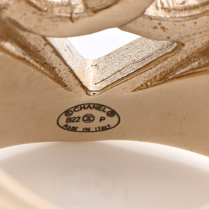 Chanel Metal CC Heart Ring 52 Gold 4 of 6