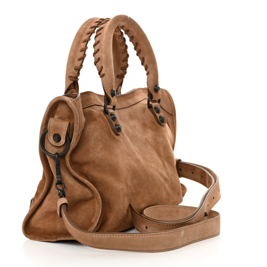 Suede Calfskin Classic Hardware Small Le City Camel