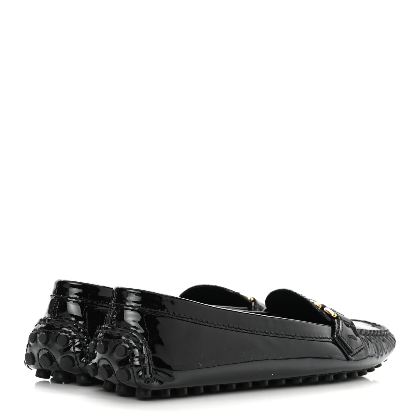 Patent Calfskin Oxford Loafers 38 Black