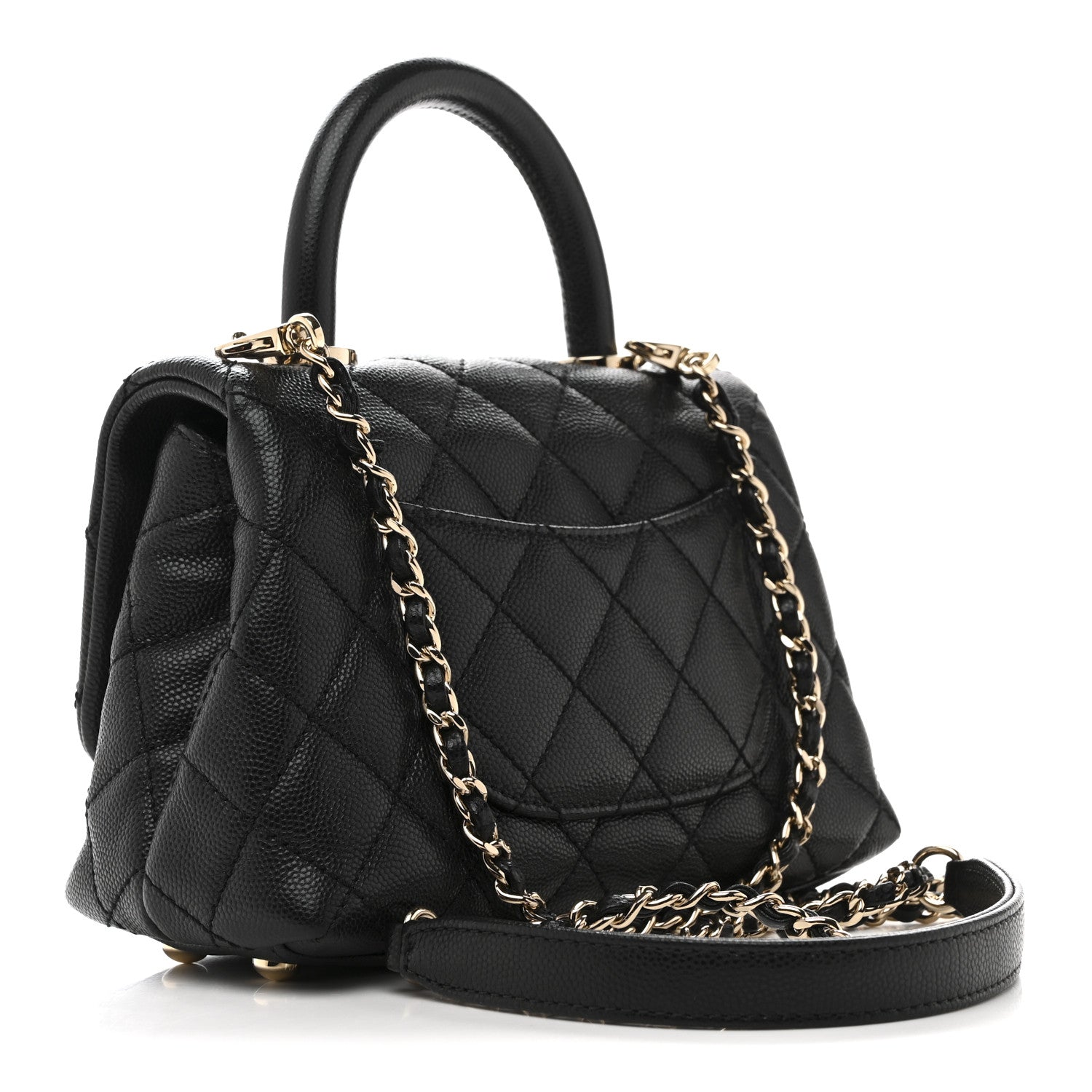 Chanel Caviar Quilted Extra Mini Coco Handle Flap Black 3 of 11