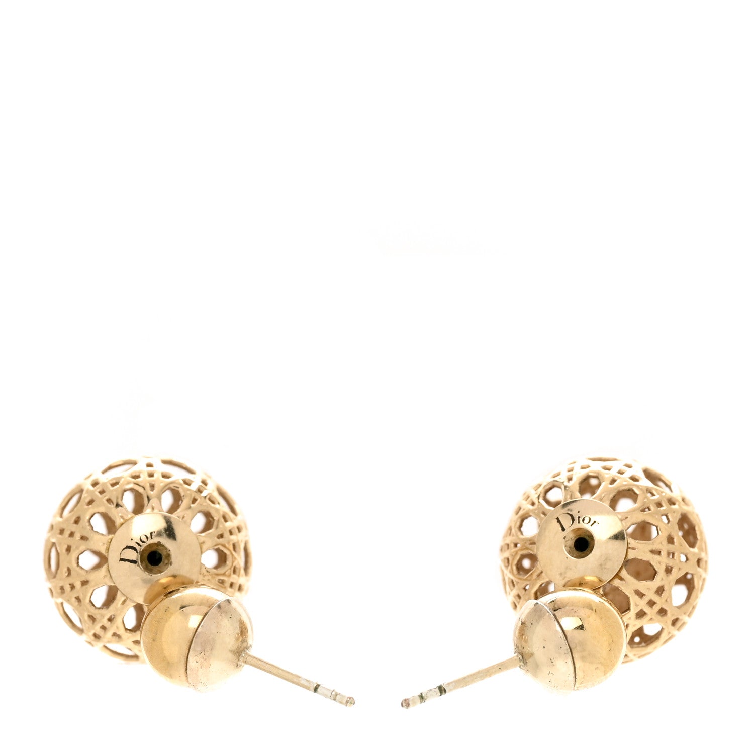 Christian Dior Cannage Mise En Dior Tribal Earrings Gold 3 of 8