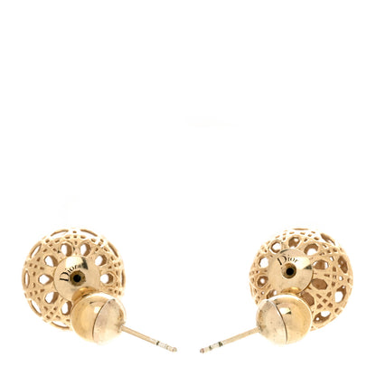 Christian Dior Cannage Mise En Dior Tribal Earrings Gold 3 of 8