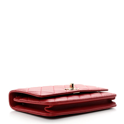 Chanel Lambskin Quilted Trendy CC Wallet On Chain WOC Red 4 of 13