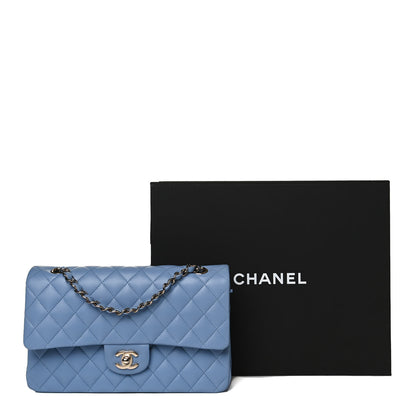 Chanel Lambskin Quilted Medium Double Flap Light Blue 10 of 10