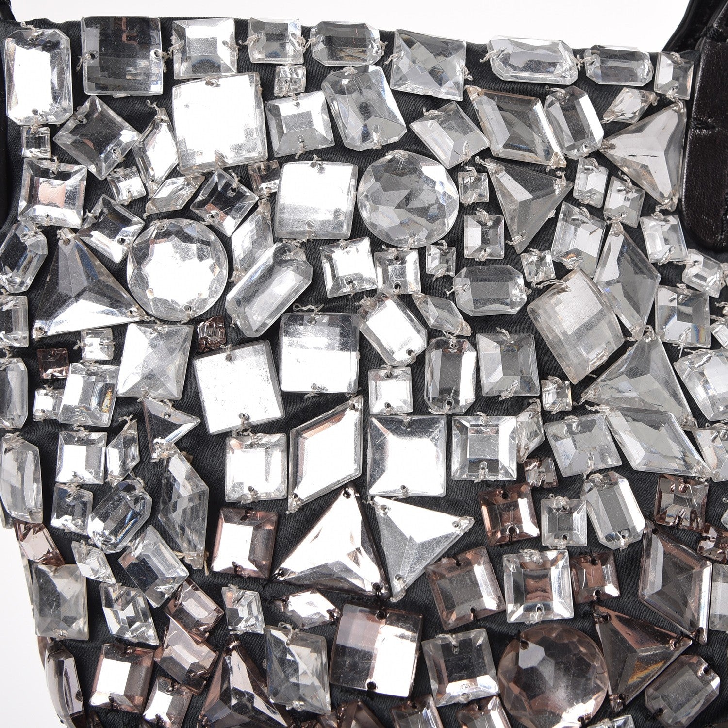 Valentino Garavani Vitello Crystal Ombre Tote Black 10 of 13