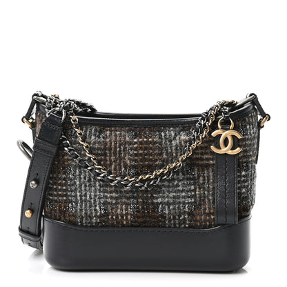 Chanel Tweed Calfskin Small Gabrielle Hobo Brown 1 of 10
