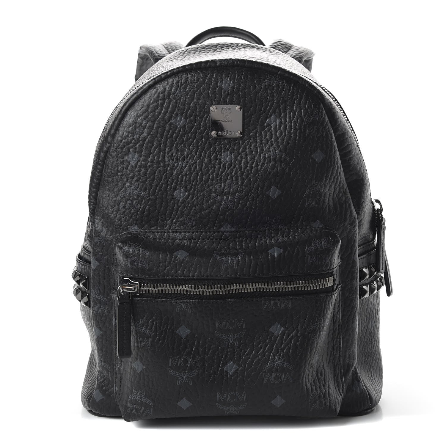 MCM Visetos Small Side Stud Stark Backpack Black 1 of 10