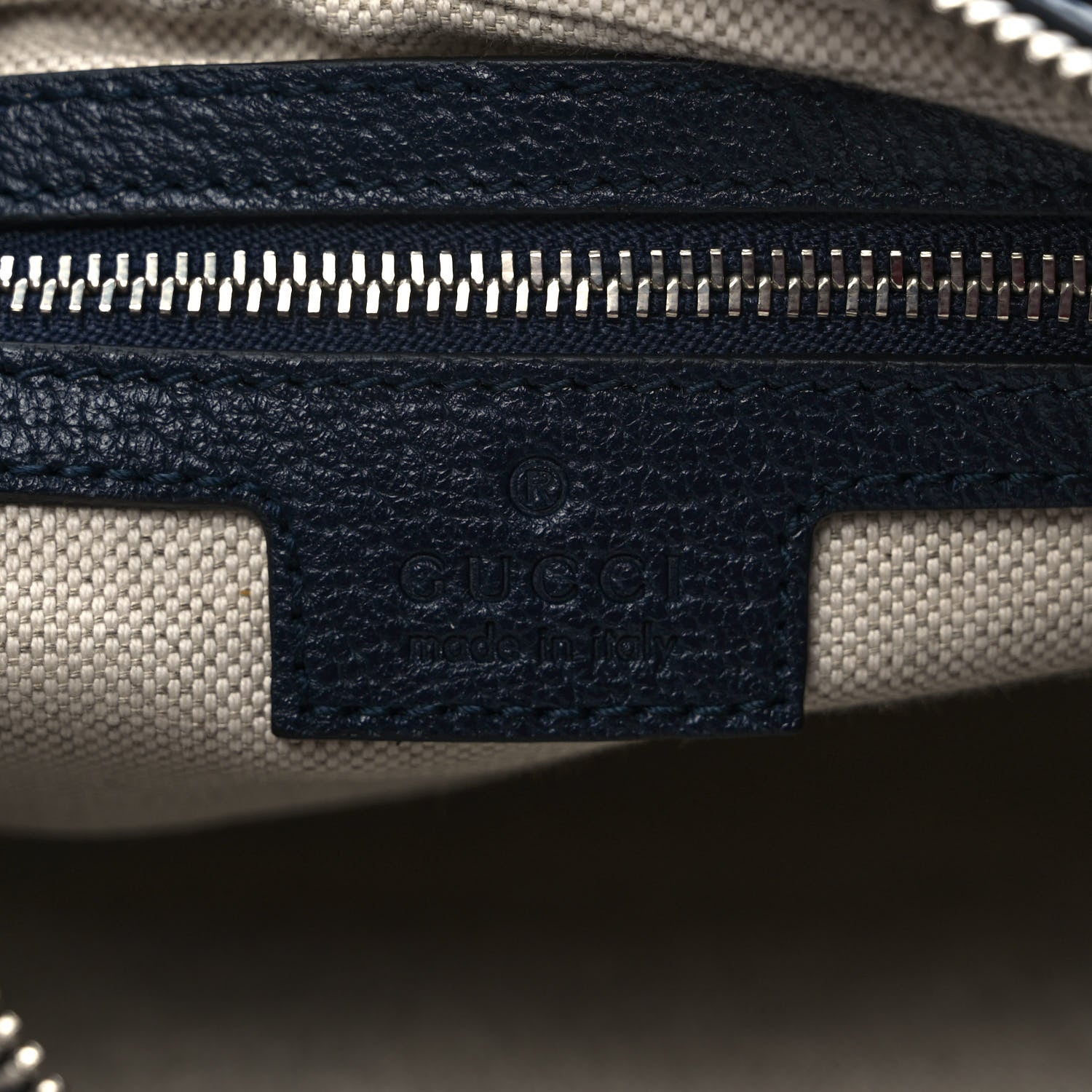 Gucci GG Supreme Monogram Textured Calfskin Web Large Attache Shoulder Bag Beige Blue 6 of 9
