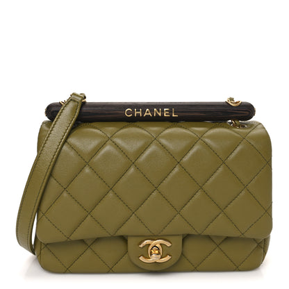 Chanel Lambskin Quilted Small Wenge Wood Flap Green 1 of 11