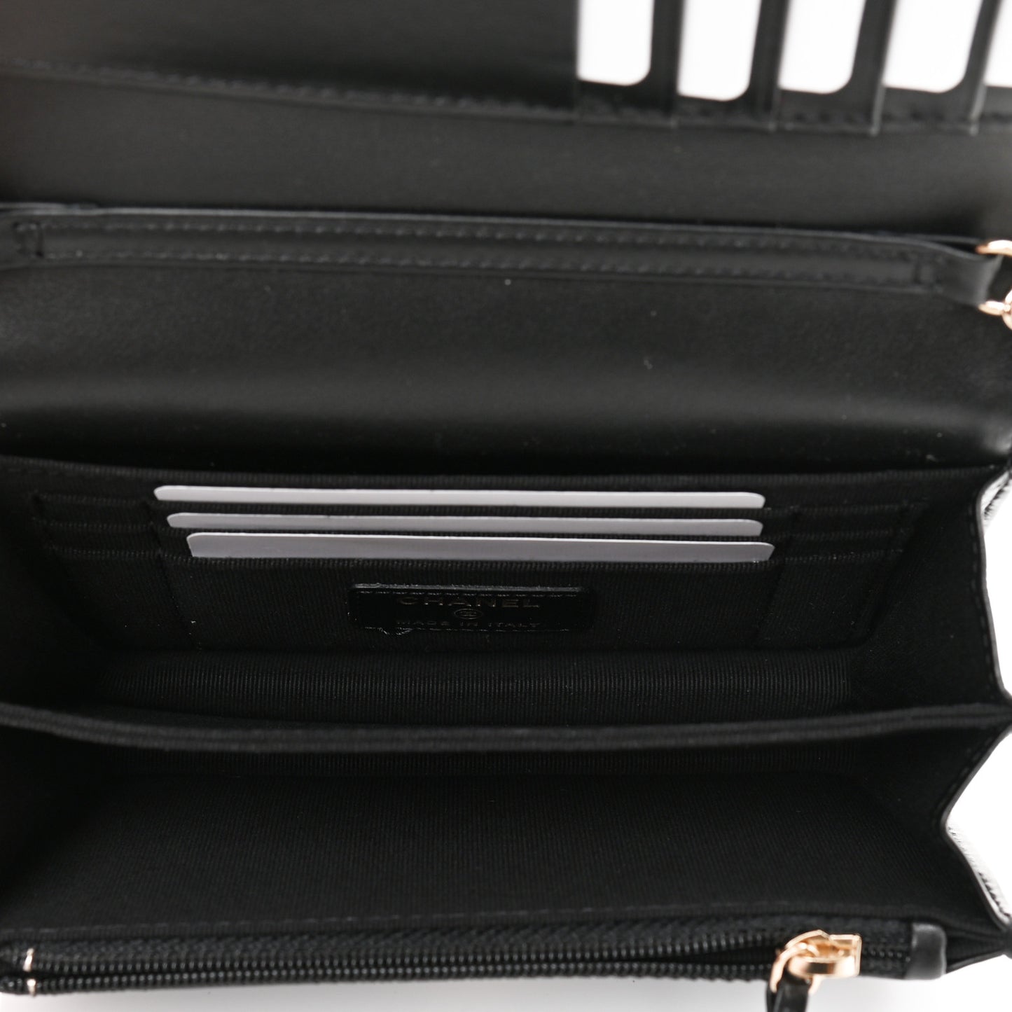 Calfskin Quilted Mini Maxi Pearls Wallet On Chain WOC Black