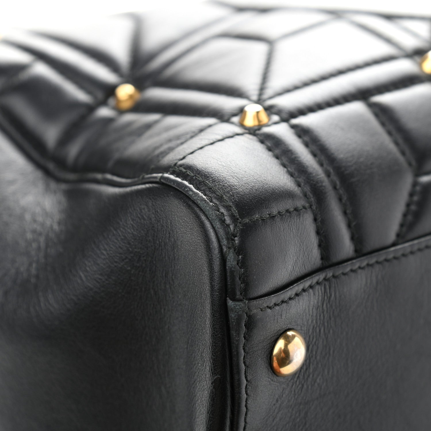 Gucci Calfskin Matelasse Studded Medium GG Marmont Tote Black 11 of 21