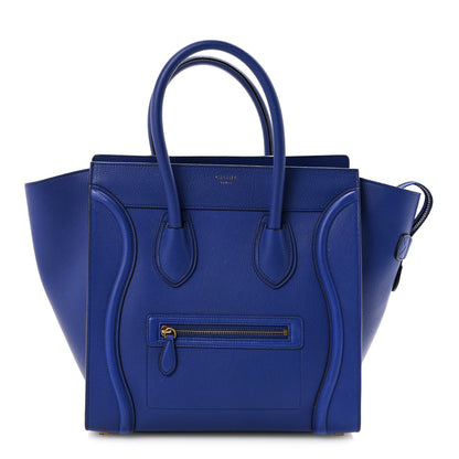 Celine Drummed Calfskin Mini Luggage Indigo 1 of 9