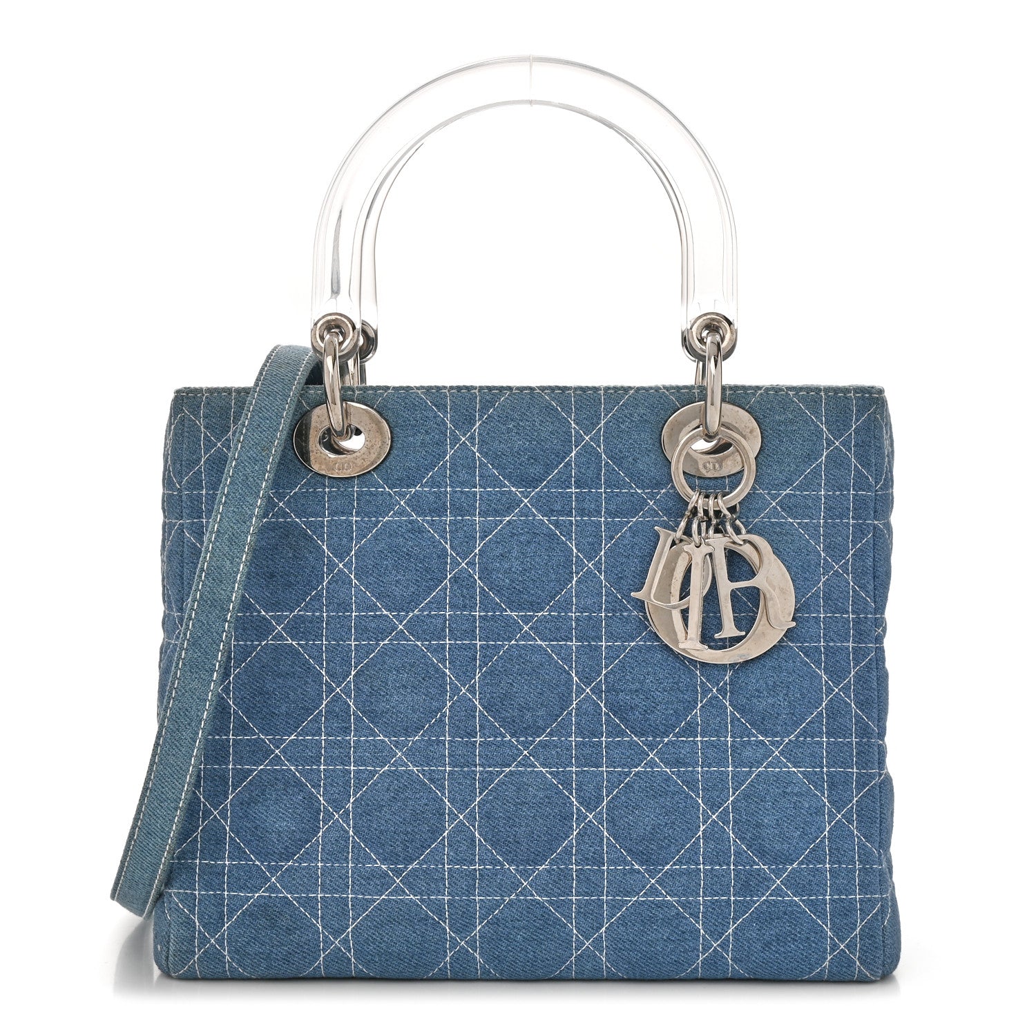 Christian Dior Denim Cannage Medium Lady Dior Light Blue 1 of 11
