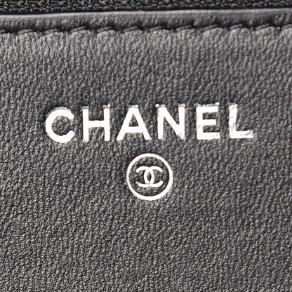 Chanel Lambskin Quilted Boy Wallet On Chain WOC Black 8 of 14