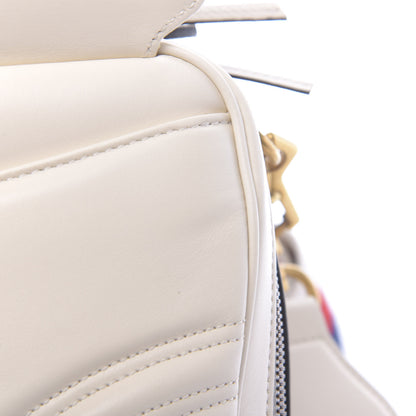 Gucci Calfskin Matelasse Sylvie Web Small GG Marmont Top Handle Shoulder Bag White 9 of 14