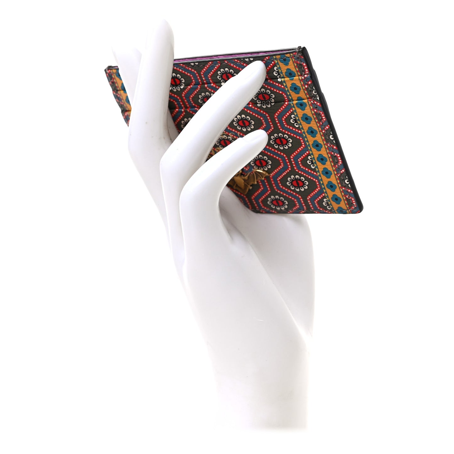 Garden Print Card Holder Wallet Pink Multicolor