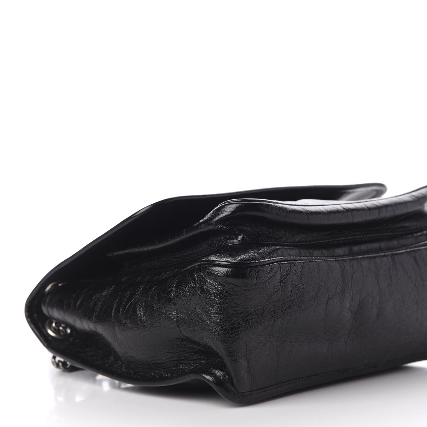 Saint Laurent Crinkled Calfskin Matelasse Monogram Medium Niki Chain Satchel Black 6 of 10