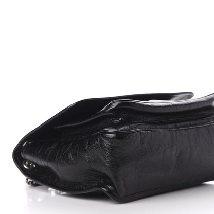 Saint Laurent Crinkled Calfskin Matelasse Monogram Medium Niki Chain Satchel Black 6 of 10