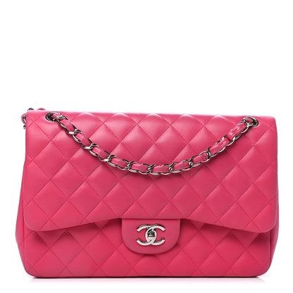 Chanel Lambskin Quilted Jumbo Double Flap Dark Pink 1 of 4