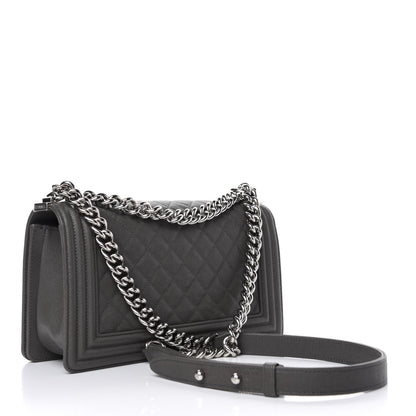 Chanel Caviar Quilted Medium Boy Flap Grey 3 of 10