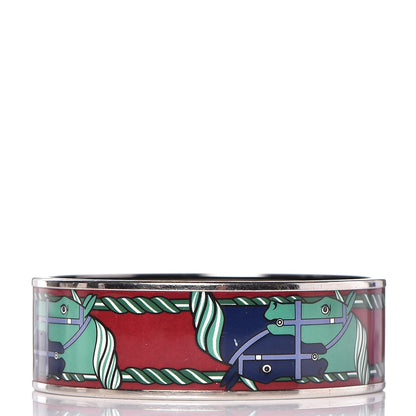Hermes Enamel Printed Wide Quadrige Bracelet 75 3 of 6