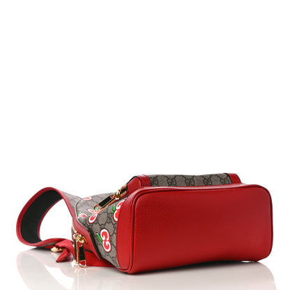 Gucci GG Supreme Monogram Apple Small Retro Interlocking G Day Backpack Beige Multicolor Lobster Red 4 of 11