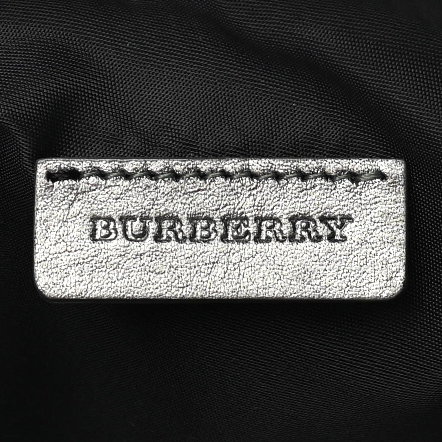 Burberry Metallic Calfskin Nova Check Cosmetic Pouch Silver 5 of 6
