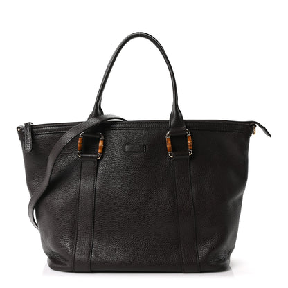 Gucci Calfskin Bamboo Top Handle Tote Dark Brown 1 of 10
