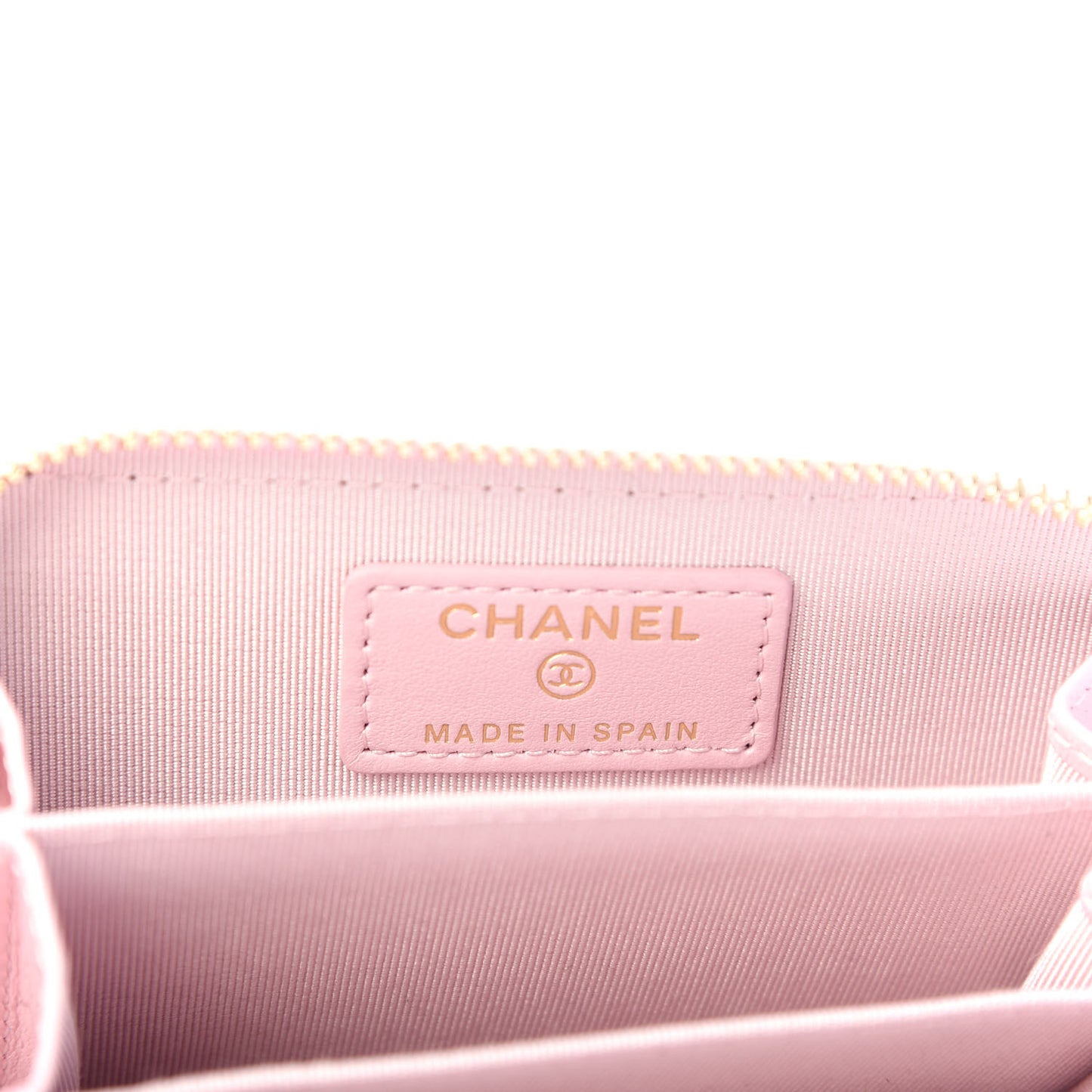 Caviar Quilted Zip Coin Purse Light Pink