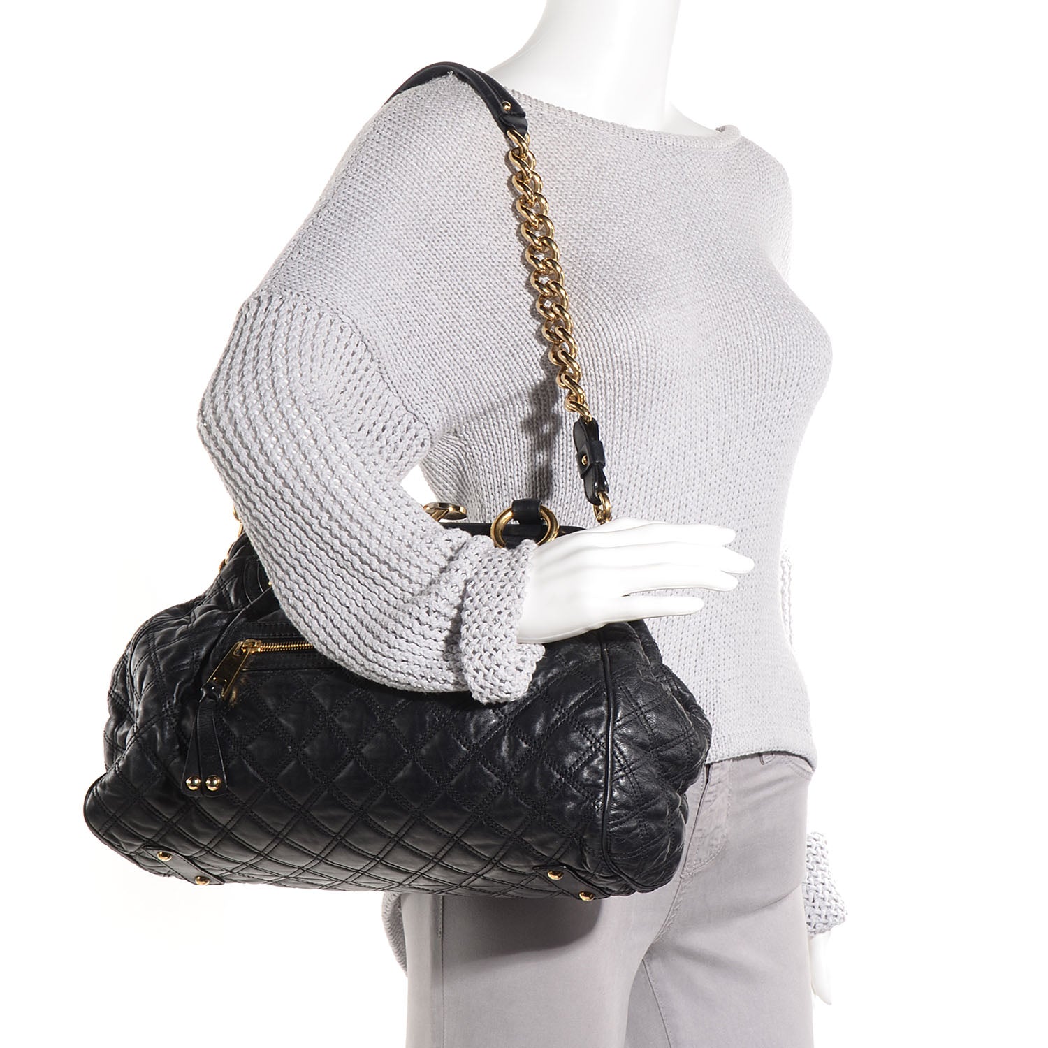 Marc Jacobs Quilted Leather Stam Black 2 of 9