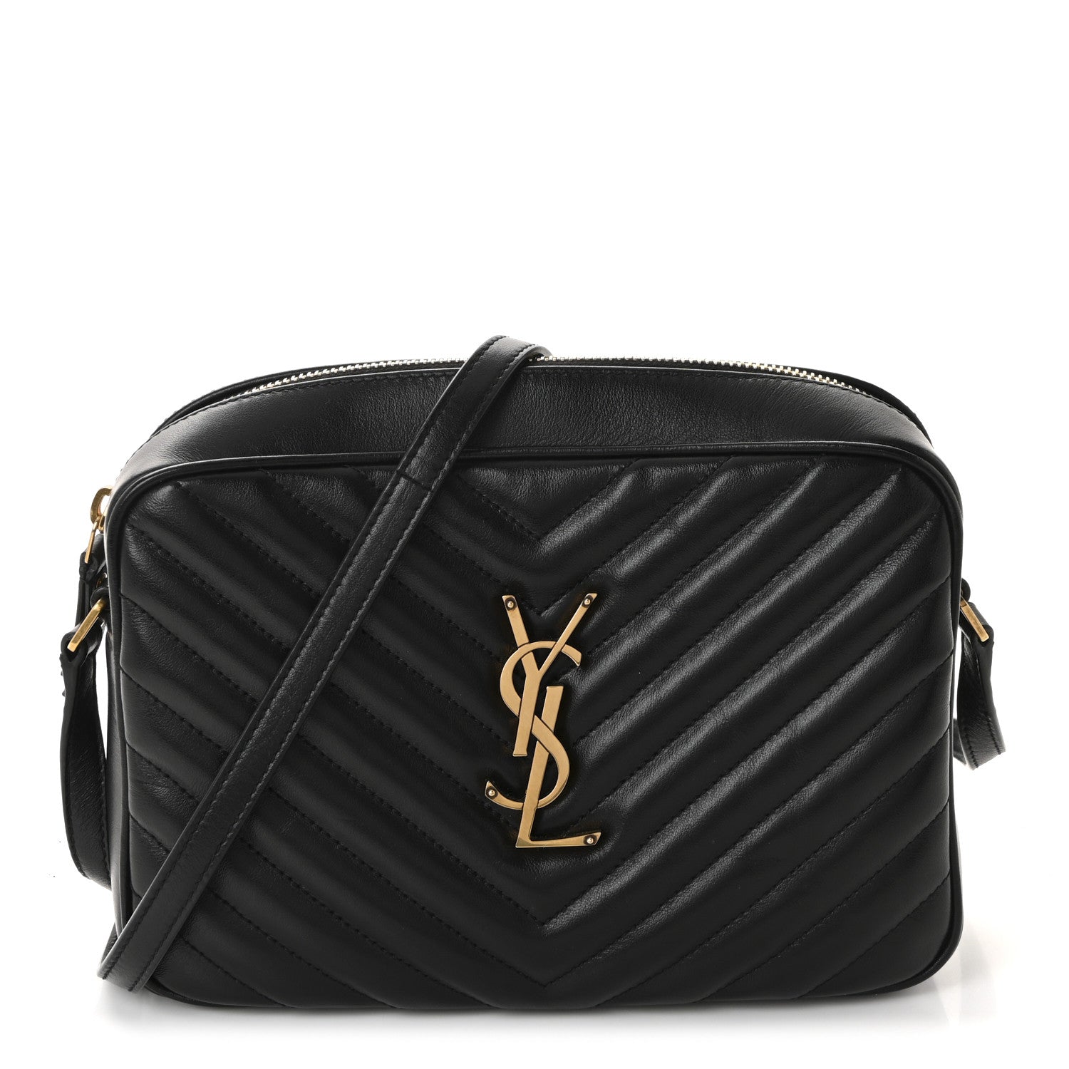 Saint Laurent Calfskin Matelasse Monogram Lou Camera Bag Black 1 of 9